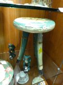 Decorative Carved Wood Stool