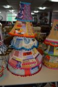 Five Assorted Patchwork Lamp Shades