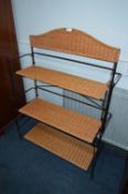 Wrought Metal and Wicker Shelf Unit
