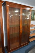 Large Mahogany Display Cabinet with Glass Shelves