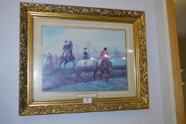 Gilt Framed Print - Hunting Scene
