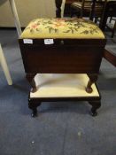 Mahogany Slipper Box on Cabriole Legs and a Footst