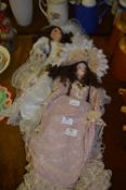 Two Large Porcelain Dolls