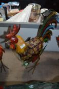 *Painted Tin Garden Decoration - Cockerel