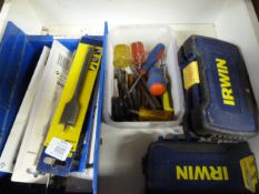 Assorted Handtools; Screwdrivers Sets, Wood Drills