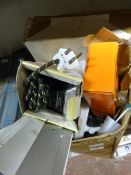 Box Containing Brass Door Furniture, Ceiling Light