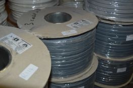 *Spool of 100m of Three Core & Earth Cable 300/550V (Grey/Black, Grey, Brown) - 1.5mm