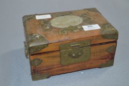 Walnut Brass Mounted Jewellery Box