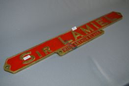 Brass Steam Engine Name Plaque - Sir Lamiel King A