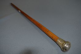 Silver Knob Topped Walking Cane
