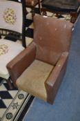 Child's Brown Rexine Armchair