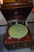 Mahogany Cased Wind Up Gramophone