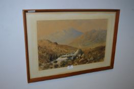 Framed Victorian Watercolour - Pen Y Gwryd North W
