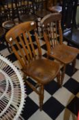 Two Elm Seated Kitchen Chairs
