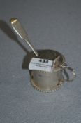 Hallmarked Silver Mustard Pot with Spoon - E & Co