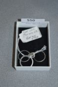 Set of Three Rings; 18cT White Gold Eternity Ring, Platinum Eternity Ring Stamped 950 and a Platinum