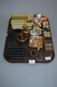 Tray Lot of Collectables; Dominoes, Ornaments, Cig