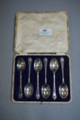 Cased Set of Six Golf Club Handled Teaspoons