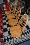 Set of Four Ercol Stickback Dining Chairs