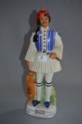 Large Pottery Figurine Decanter - Ouzo