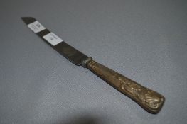 Hallmarked Silver Handled Bread Knife - Sheffield