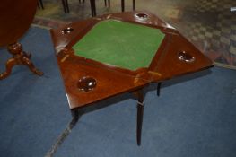 Mahogany Inlaid Folding Envelope Card Table