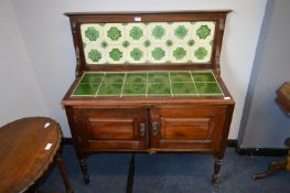 Victorian Mahogany Tiled Back Wash Stand
