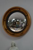 Circular Gilt Framed Convex Wall Mirror