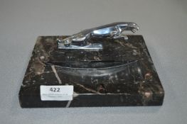 Jaguar Car Mascot on Marble Based Desk Stand
