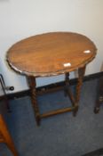 Oak Oval Topped Barley Twist Occasional Table