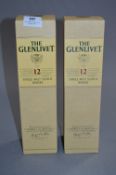 Two Bottles of Glen Livet Single Malt Scotch Whisk