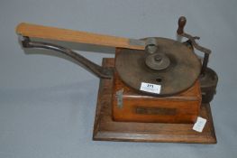 Oak Cased Wind Up Tabletop Gramophone