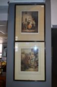 Pair of Framed Coloured Prints Singed Jackson Stod