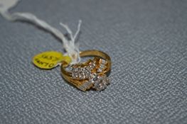 Gold Ring Stamped 750 Set with Diamonds