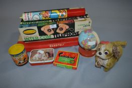 Playcraft Intercom Telephone Set, Monopoly, Tin Pl