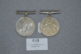 Two WWII Medals - Defense and Service