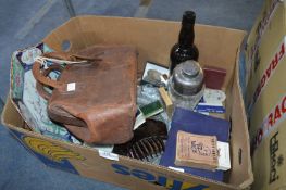 Box Containing Gladstone Bag, Mexican Dollars, Coc