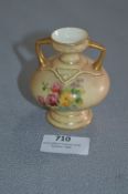 Small Royal Worcester Floral Painted Vase