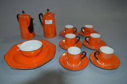 Orange & Black Sixteen Piece Coffee Set