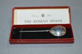 Sterling Silver Roman Spoon - Approx 9.2g