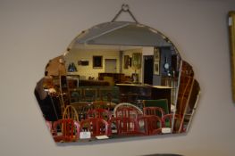 Art Deco Peach Glass Wall Mirror