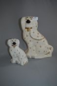 Two Beswick Staffordshire Style Spaniel Dogs