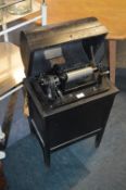 Vintage Dictaphone in Black Painted Oak Cabinet
