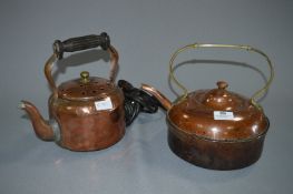 Two Copper & Brass Kettles