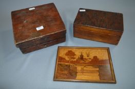 Small Pine Pine Sloping Lap Desk, A Box and a Marq