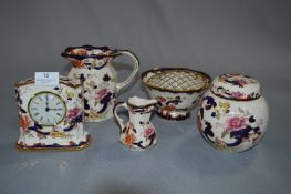 Masons Mandalay Clock, Ginger Jar, Two Jugs and a