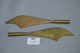 WWI Trench Art Bullet Handled Paper Knives - The Somme 1914-18 France