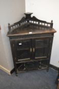 Ebonised Oak Corner Display Cabinet