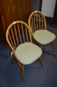 Set of Four Ercol Stickback Dining Chairs