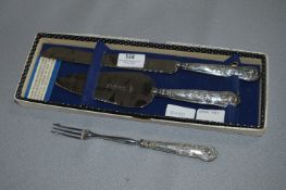 Silver Handled Cake Serving Set - Sheffield 1967